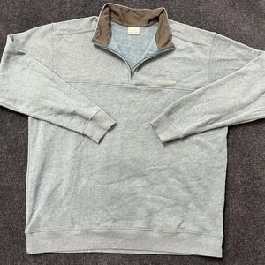 Columbia Sweater Mens 2XL Gray Quarter Zip Fleece Pullover Outdoors Casual